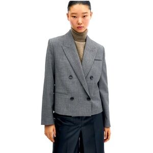 SOLD - Mango cropped double breasted blazer XS